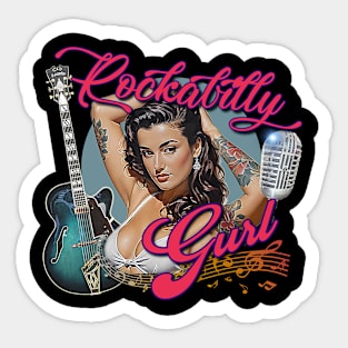 Rockabilly Music Latina Pin Up Model Muscle Car Artwork Hot Rod Rockabilly Pin Up Tattoo Model Girl Sticker